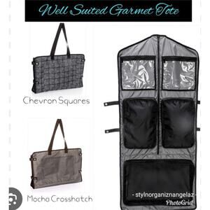NEW Thirty One Well Suited Garment Tote In Chevron Squares
